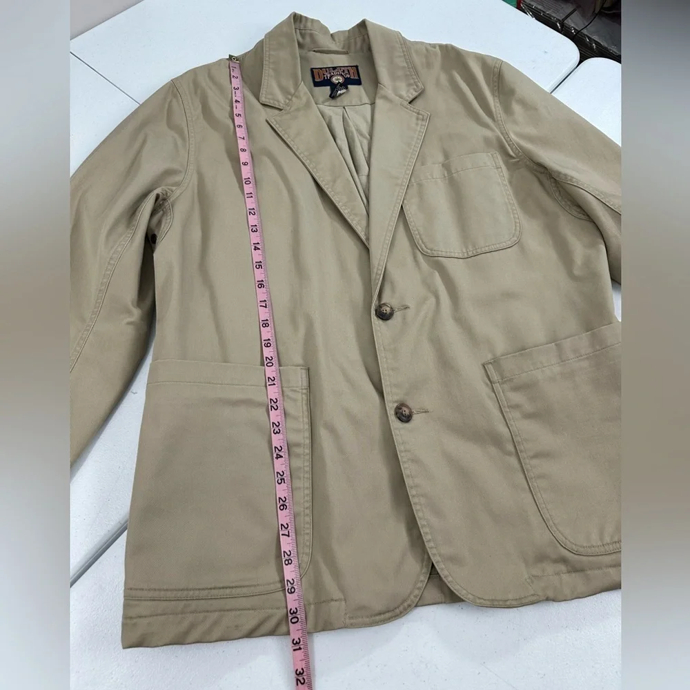 Duluth Trading Co Fire Hose Presentation Jacket Khaki Workwear Barn Blazer L Tan